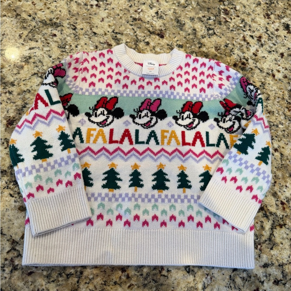 Disney Girls Minnie Winter/ Holiday Sweater - Multicolor